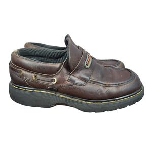 Dr. Martens Loafers Mens 8 Brown Leather Slip‎ On Casual Boat Shoes 9524 England